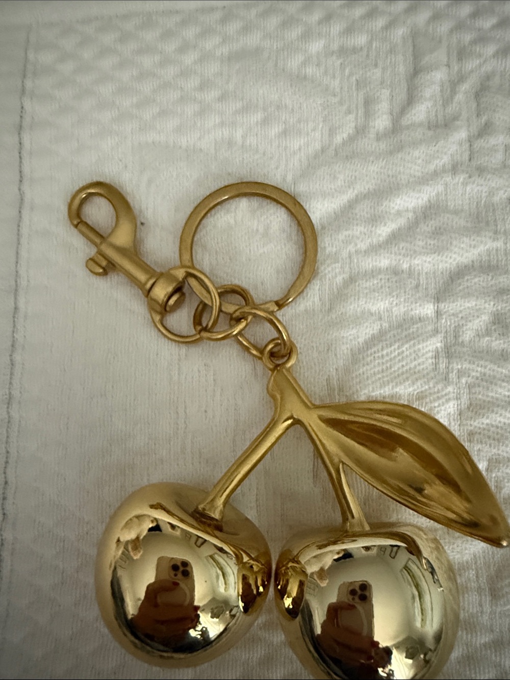 Gold Cherry Keychain or bag Charm - Women's Accessories